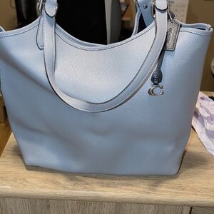Coach Sky Blue Leather Tote